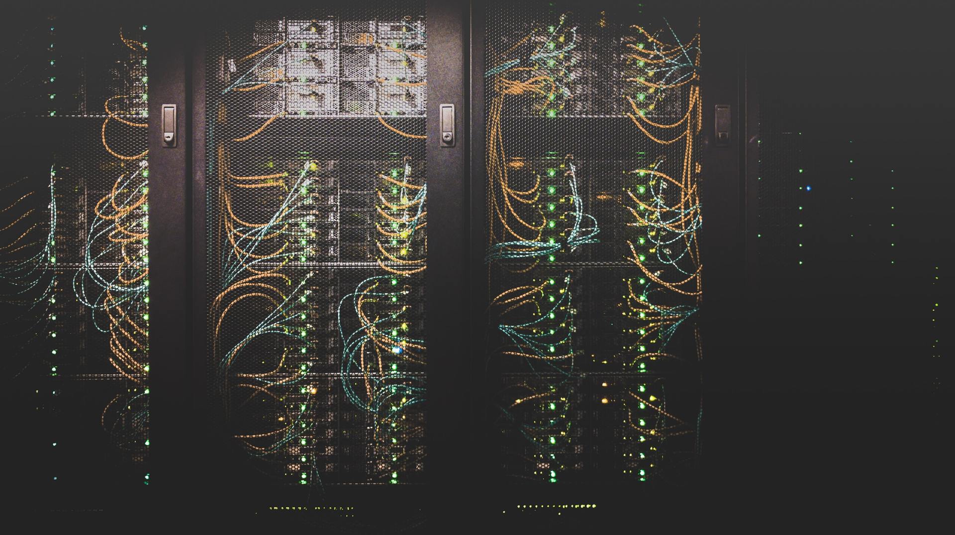 A collection of servers wired up